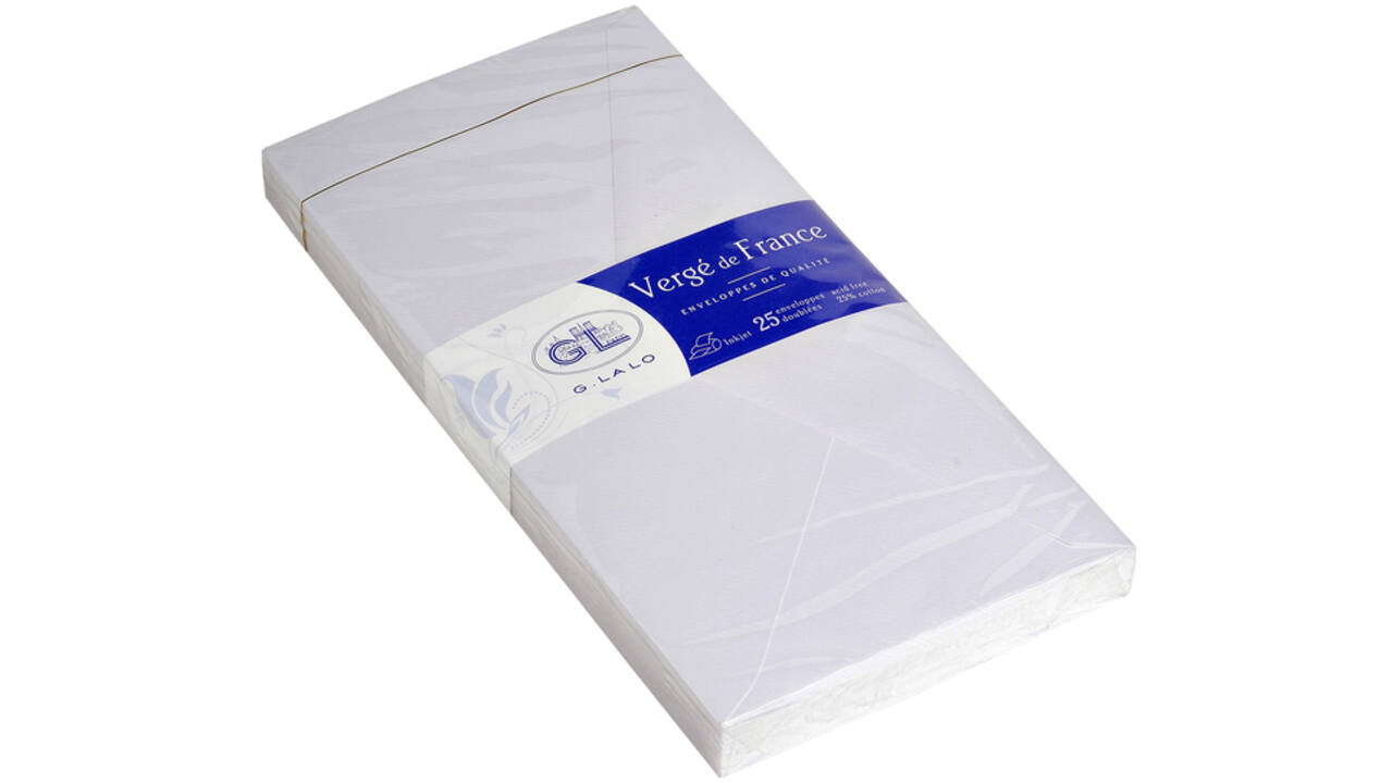 Envelop G.Lalo bank DL 110x220mm gegomd gevergeerd wit pak à 25 stuks