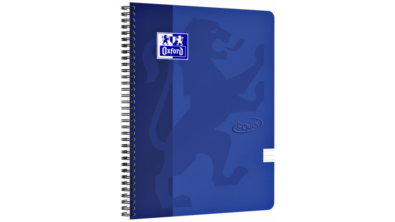 Spiraalblok Oxford Touch A4 lijn 140 pagina's 80gr blauw