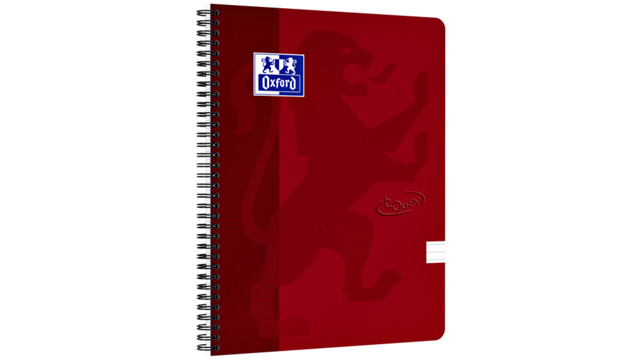 Spiraalblok Oxford Touch A4 lijn 140 pagina's 80gr rood