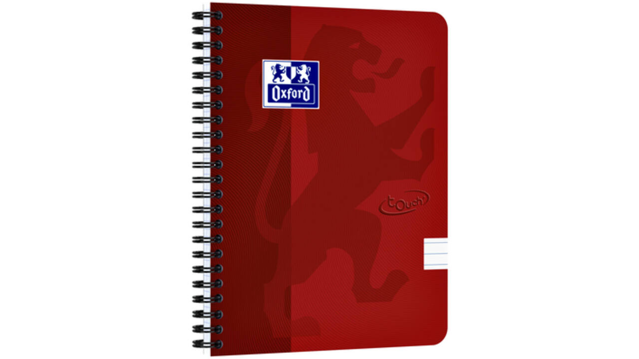 Spiraalblok Oxford Touch A5 lijn 140 pagina's 80gr rood