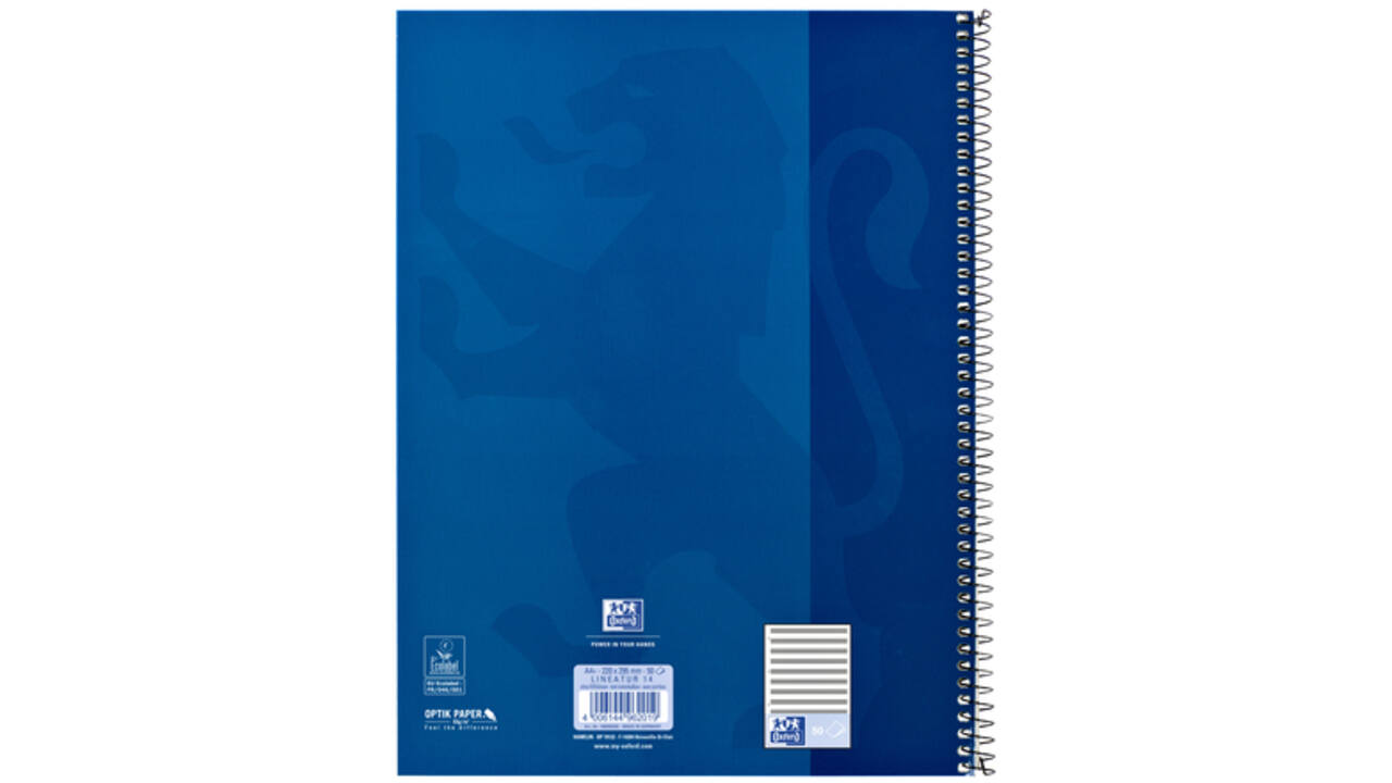 Collegeblok Oxford A4+ muziek 4-gaats 100 pagina's 80gr blauw