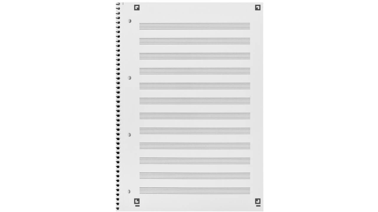Collegeblok Oxford A4+ muziek 4-gaats 100 pagina's 80gr blauw