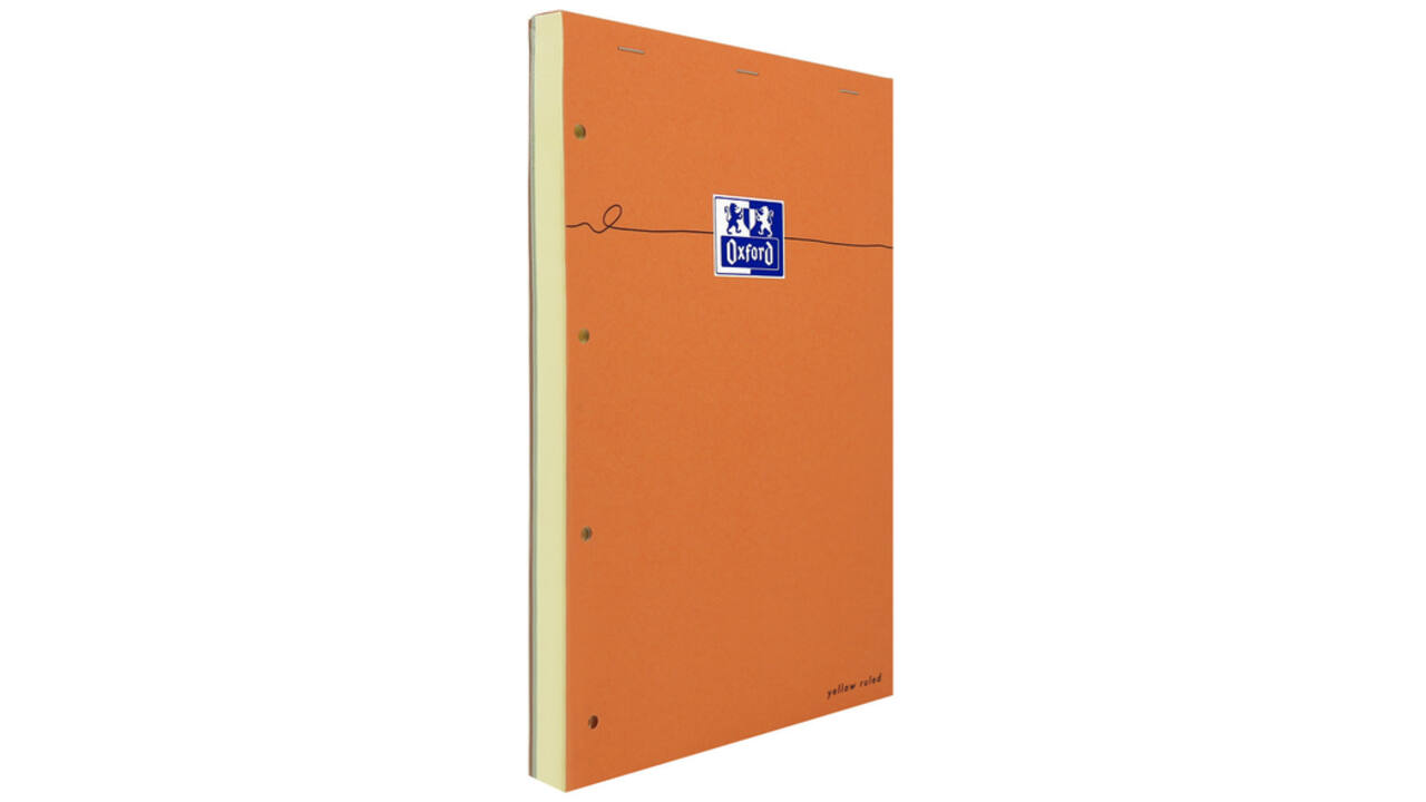 Cursusblok Oxford Orange Notepad A4+ lijn 4-gaats 160 pagina's 80gr oranje