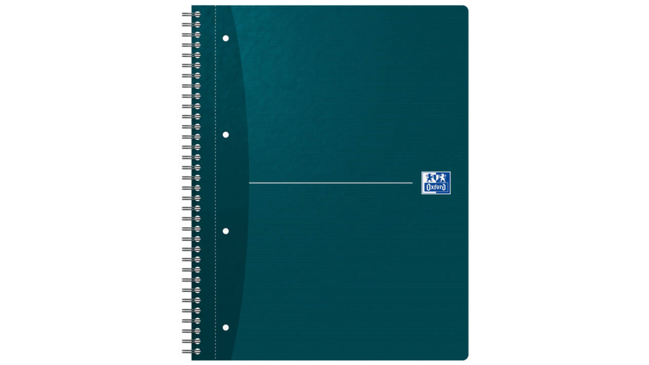 Collegeblok Oxford Office Essentials A4+ lijn 4-gaats 180 pagina's 80gr assorti