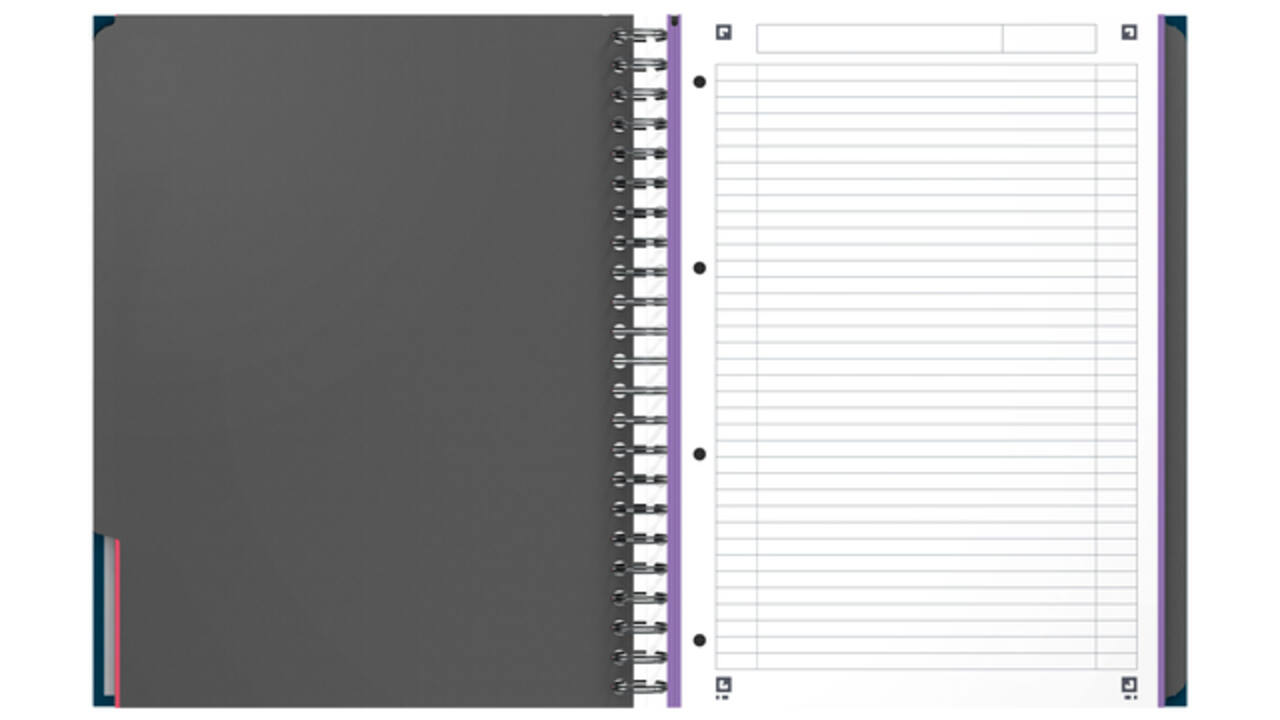 Collegeblok Oxford Office Essentials European book A4+ 4-gaats 120 vel assorti