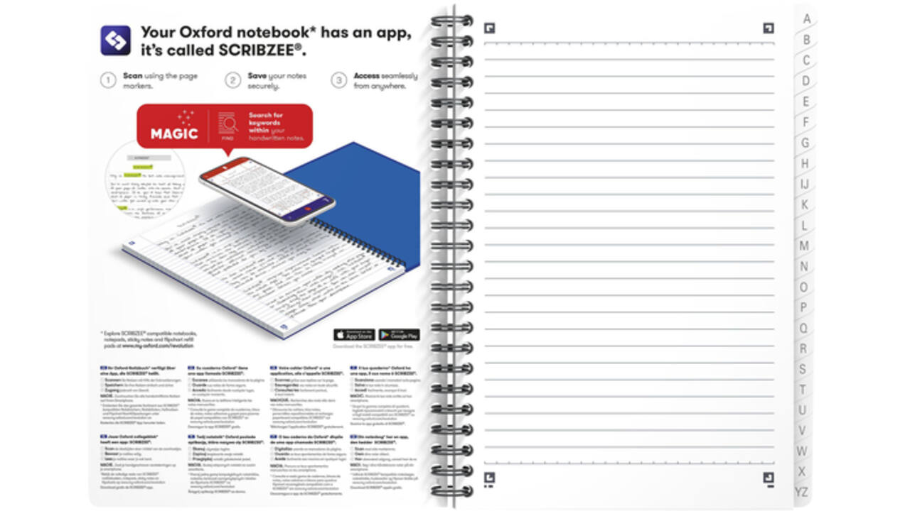 Indexboek Oxford Urban Mix A5 90vel alfabet lijn
