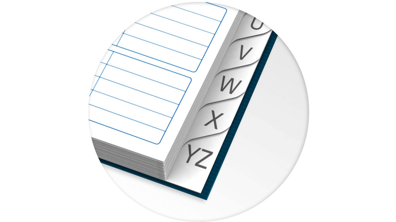 Adresboek Oxford Office Essentials A5 72vel dubbelspiraal assorti