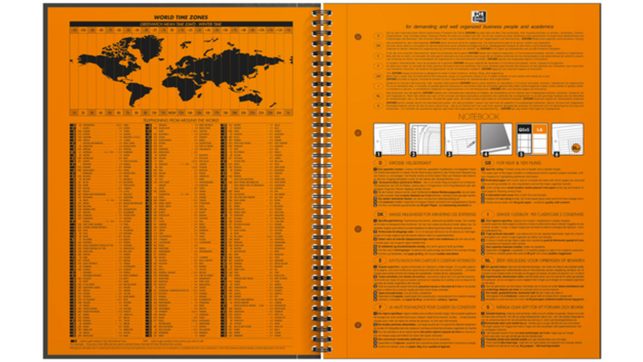 Spiraalblok Oxford International Notebook A4+ ruit 5mm