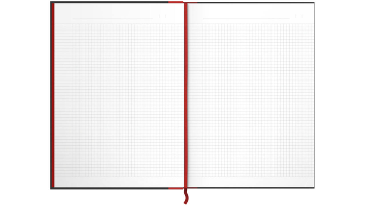Notitieboek Oxford Black n' Red A4 96vel ruit 5mm