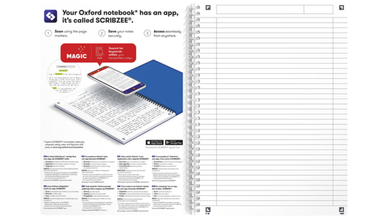Spiraalblok Oxford MyColours A4 90vel lijn assorti