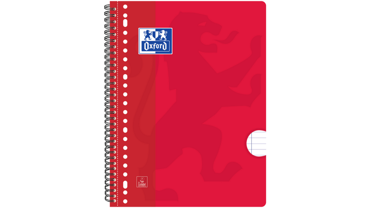 Collegeblok Oxford School A4+ lijn 23-gaats 160 pagina's 80gr assorti