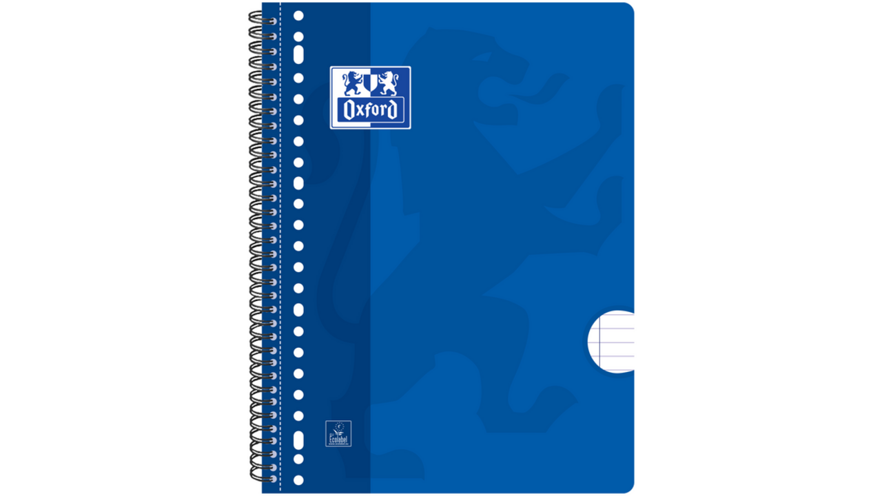 Collegeblok Oxford School A4+ lijn 23-gaats 160 pagina's 80gr assorti