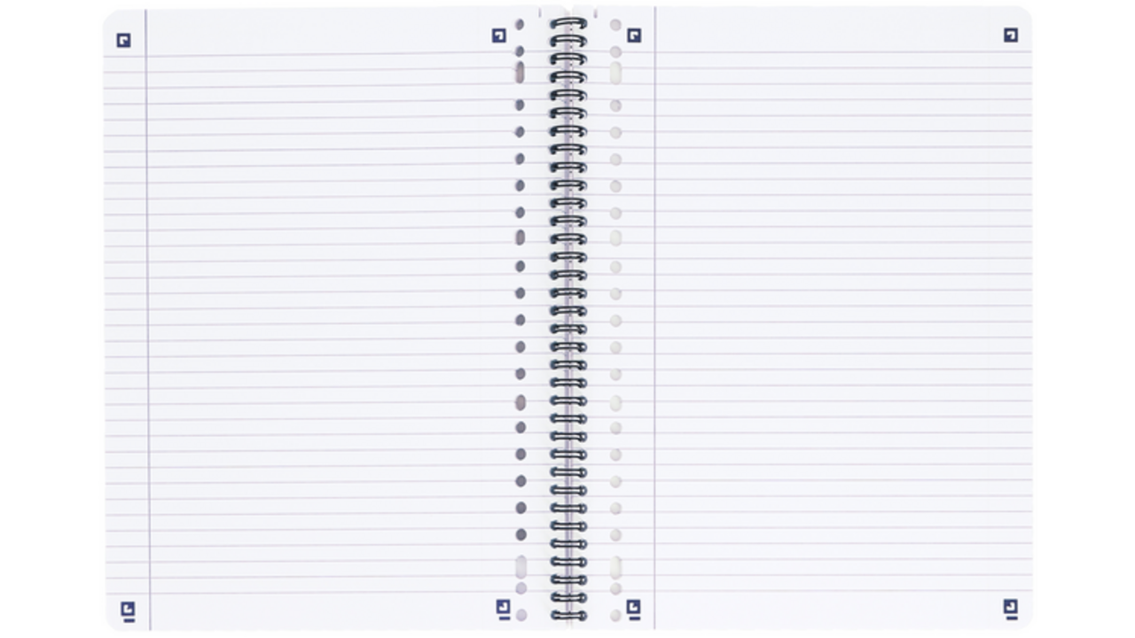 Collegeblok Oxford School A4+ lijn 23-gaats 160 pagina's 80gr assorti