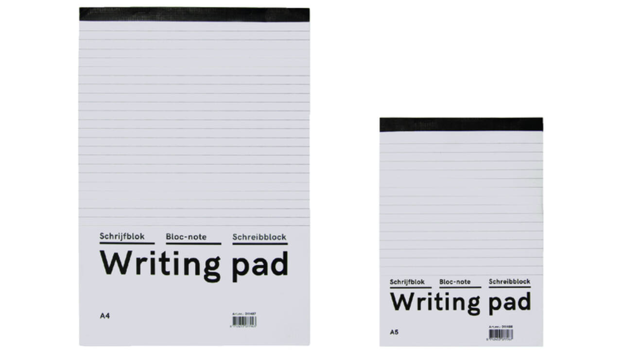 Schrijfblok Qbasic A4 lijn 160blz 60gr