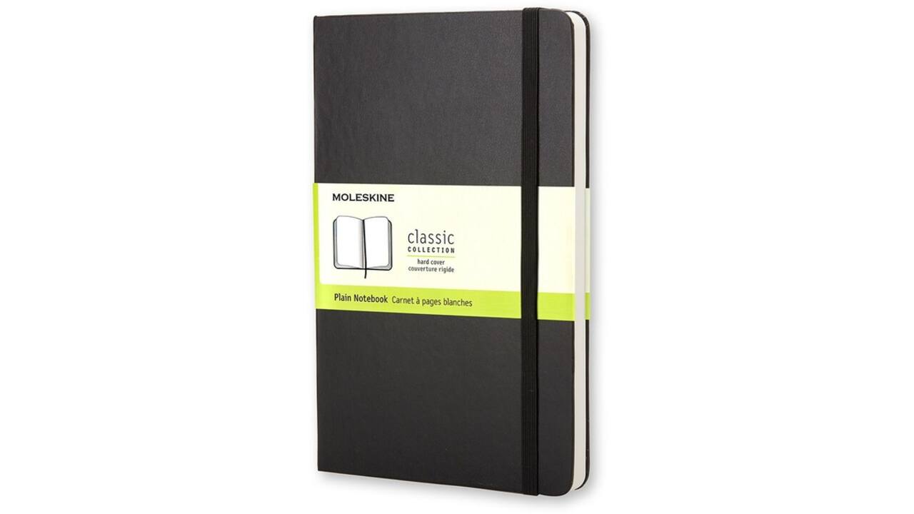 Notitieboek Moleskine large 130x210mm blanco hard cover zwart