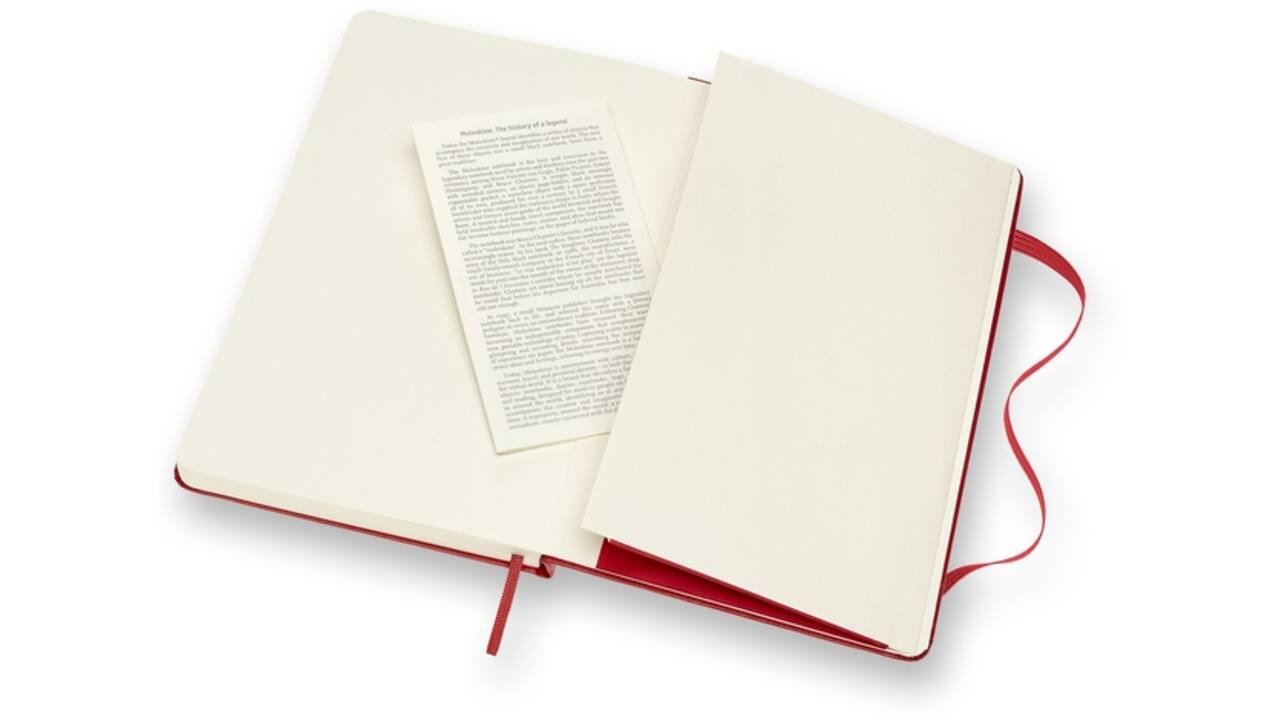 Notitieboek Moleskine large 130x210mm lijn hard cover rood