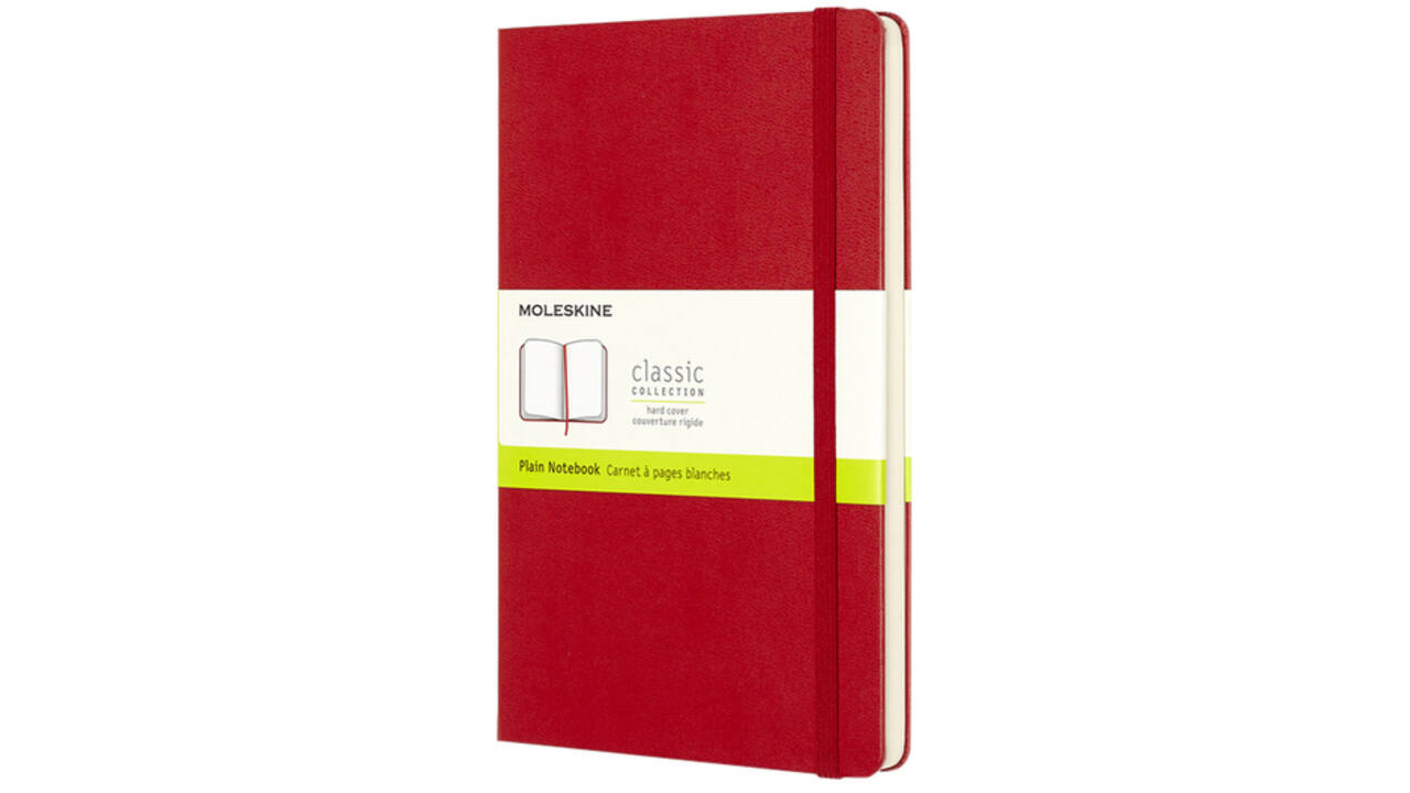 Notitieboek Moleskine large 130x210mm blanco hard cover rood