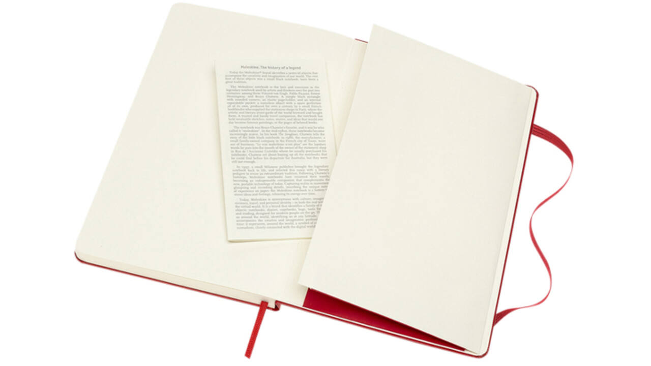 Notitieboek Moleskine large 130x210mm blanco hard cover rood
