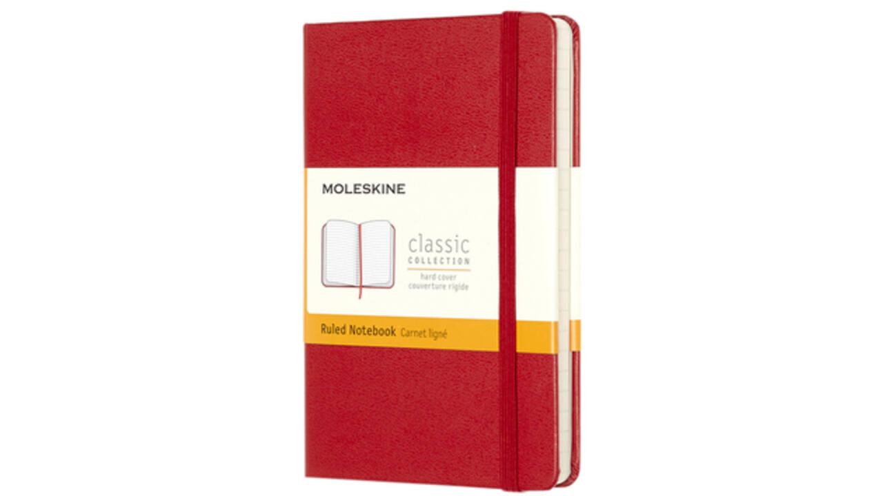 Notitieboek Moleskine pocket 90x140mm lijn hard cover rood