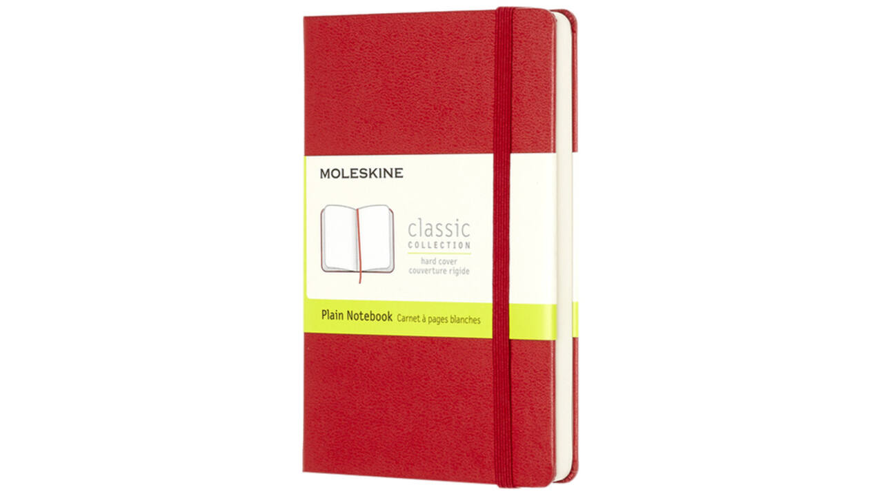 Notitieboek Moleskine pocket 90x140mm blanco hard cover rood