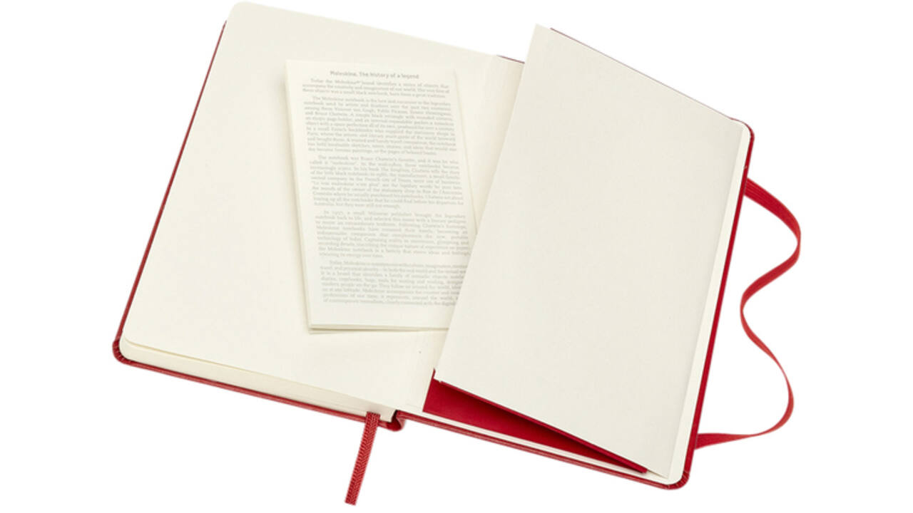 Notitieboek Moleskine pocket 90x140mm blanco hard cover rood