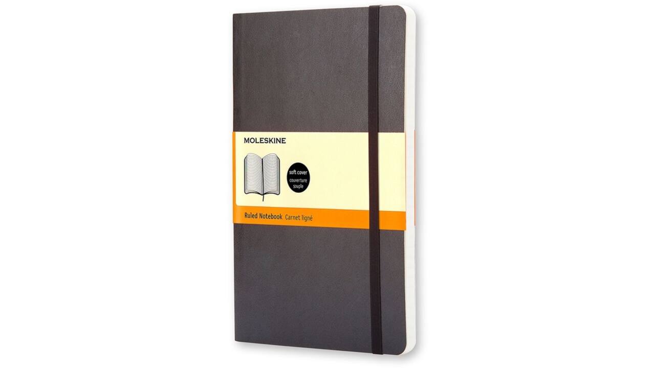 Notitieboek Moleskine large 130x210mm lijn soft cover zwart