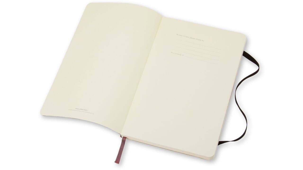 Notitieboek Moleskine large 130x210mm lijn soft cover zwart
