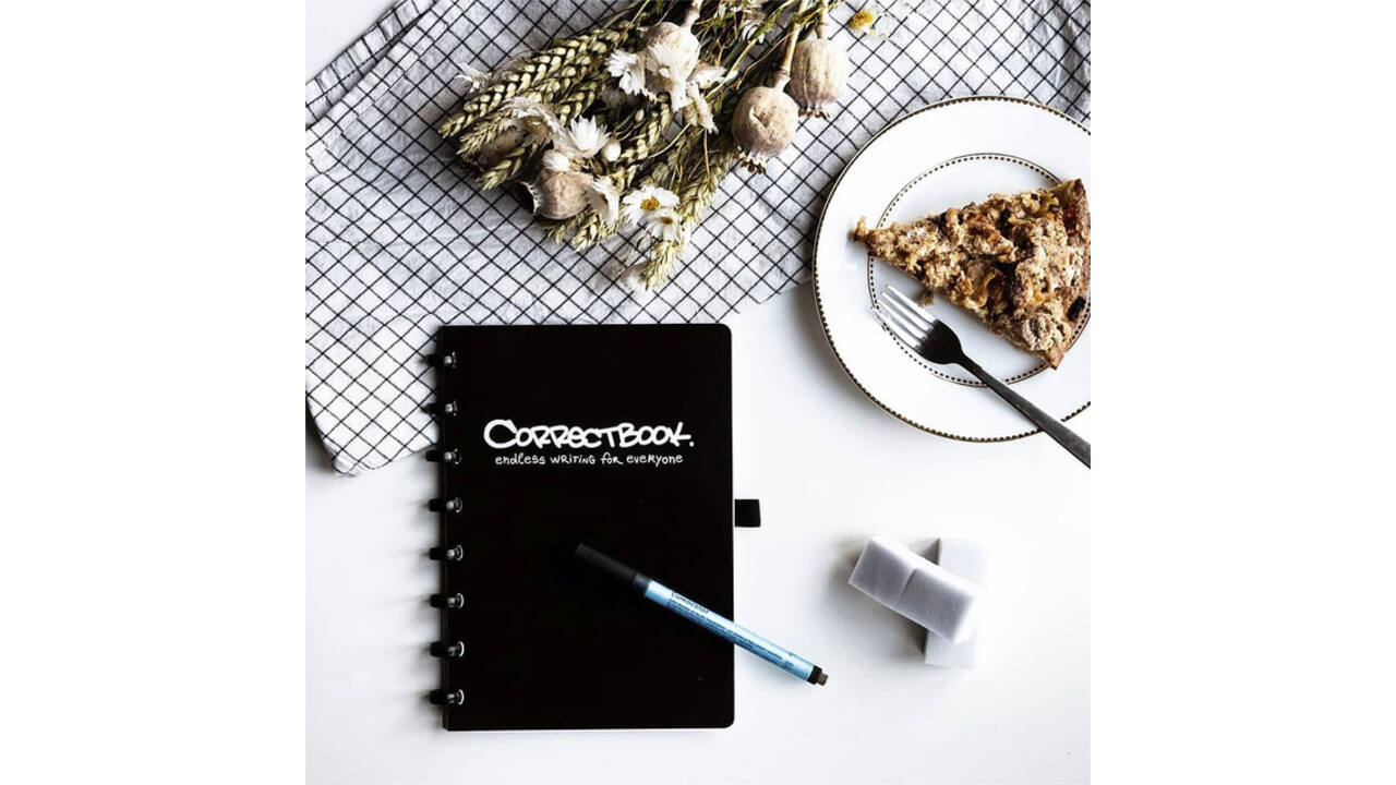 Notitieboek Correctbook A5 blanco 40blz ink black