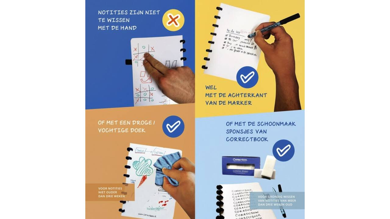 Notitieboek Correctbook Quantore A5 lijn 40blz rood