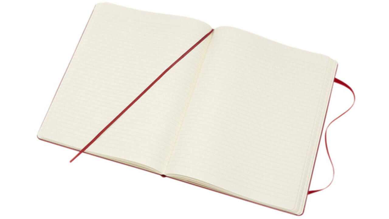 Notitieboek Moleskine XL 190x250mm lijn hard cover scarlet red