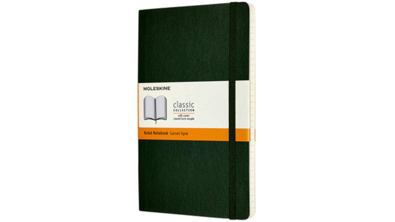 Notitieboek Moleskine large 130x210mm lijn soft cover myrtle green