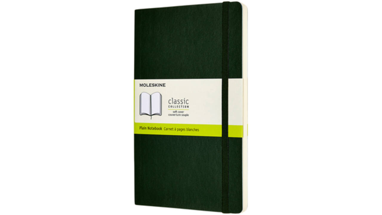 Notitieboek Moleskine large 130x210mm blanco soft cover myrtle green