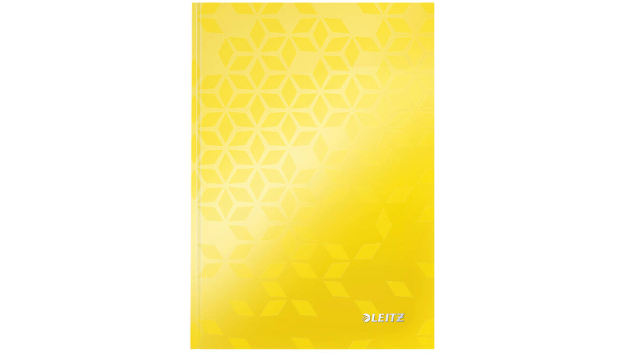 Notitieboek Leitz WOW A5 160blz 90gr lijn geel