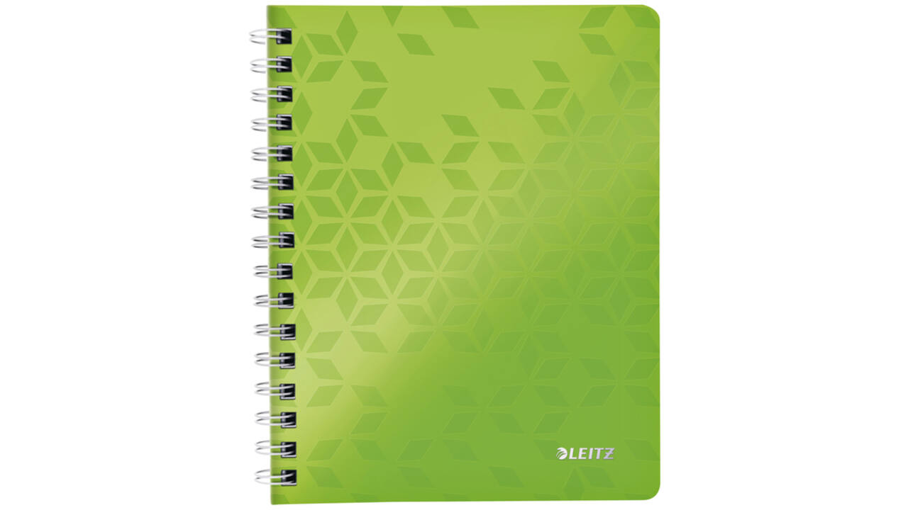 Notitieboek Leitz WOW A5 lijn spiraal PP groen