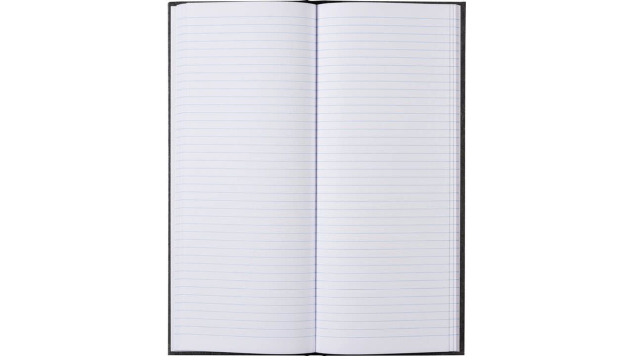 Notitieboek 135x330mm lijn 192blz 70gr grijs gewolkt