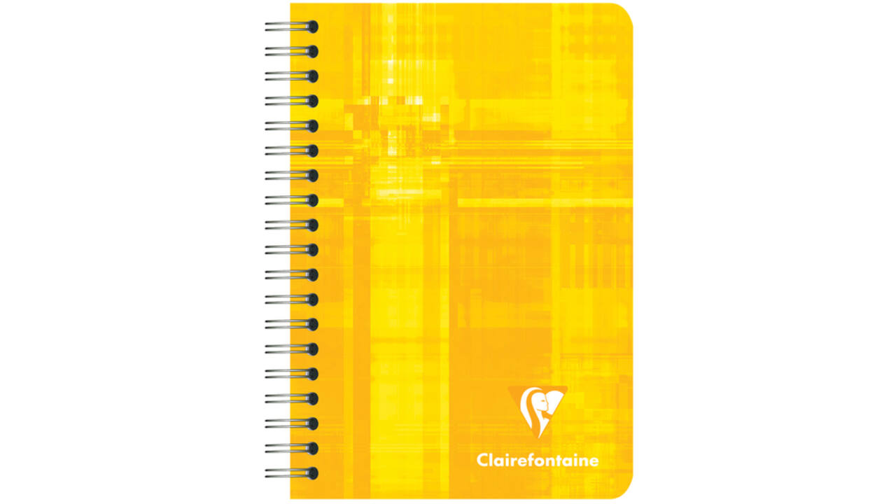 Notitieboek Clairefontaine 95x140mm spiraal lijn assorti