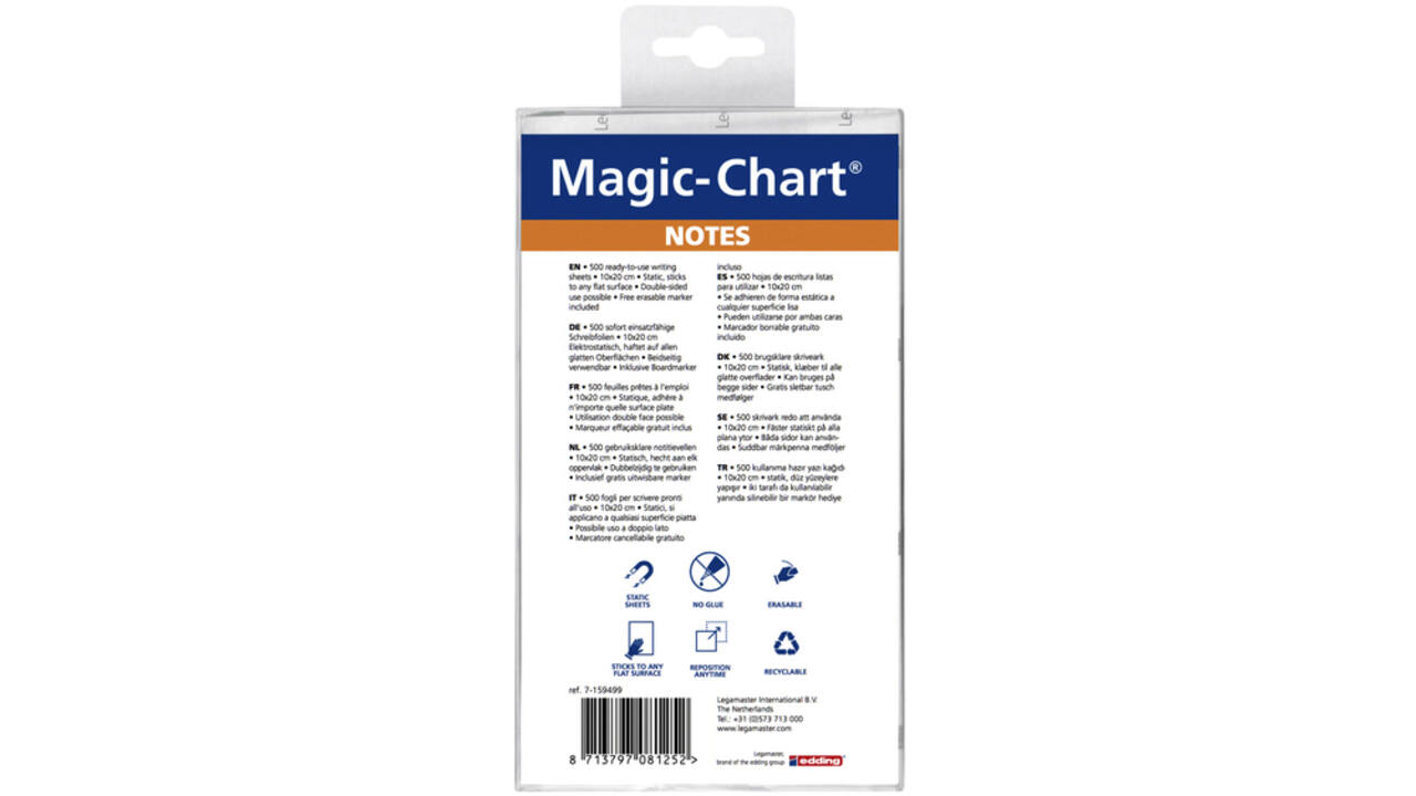 Magic-chart notes Legamaster 10x20cm assorti