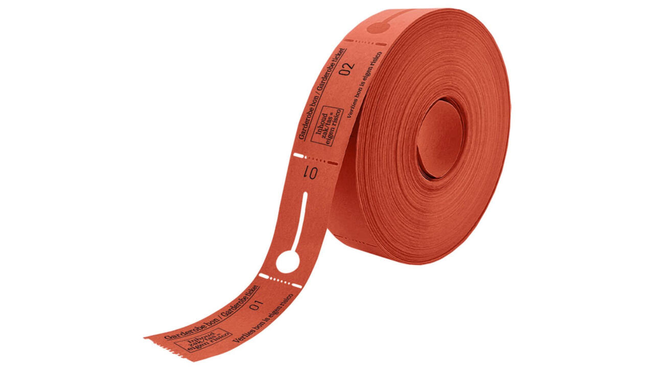 Garderobebonnen Combicraft nummering 2x 1 t/m 500 rood