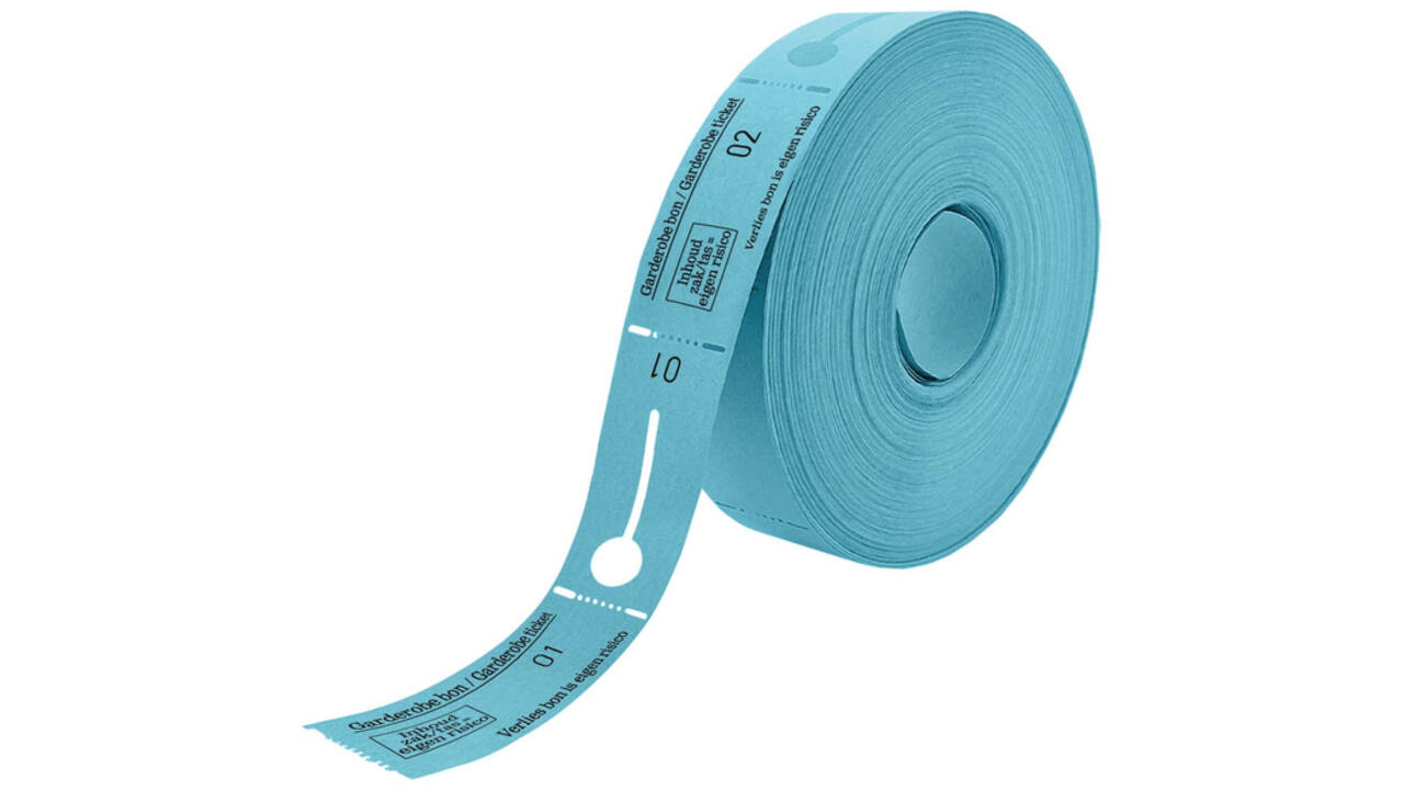Garderobebonnen Combicraft nummering 2x 1 t/m 500 blauw