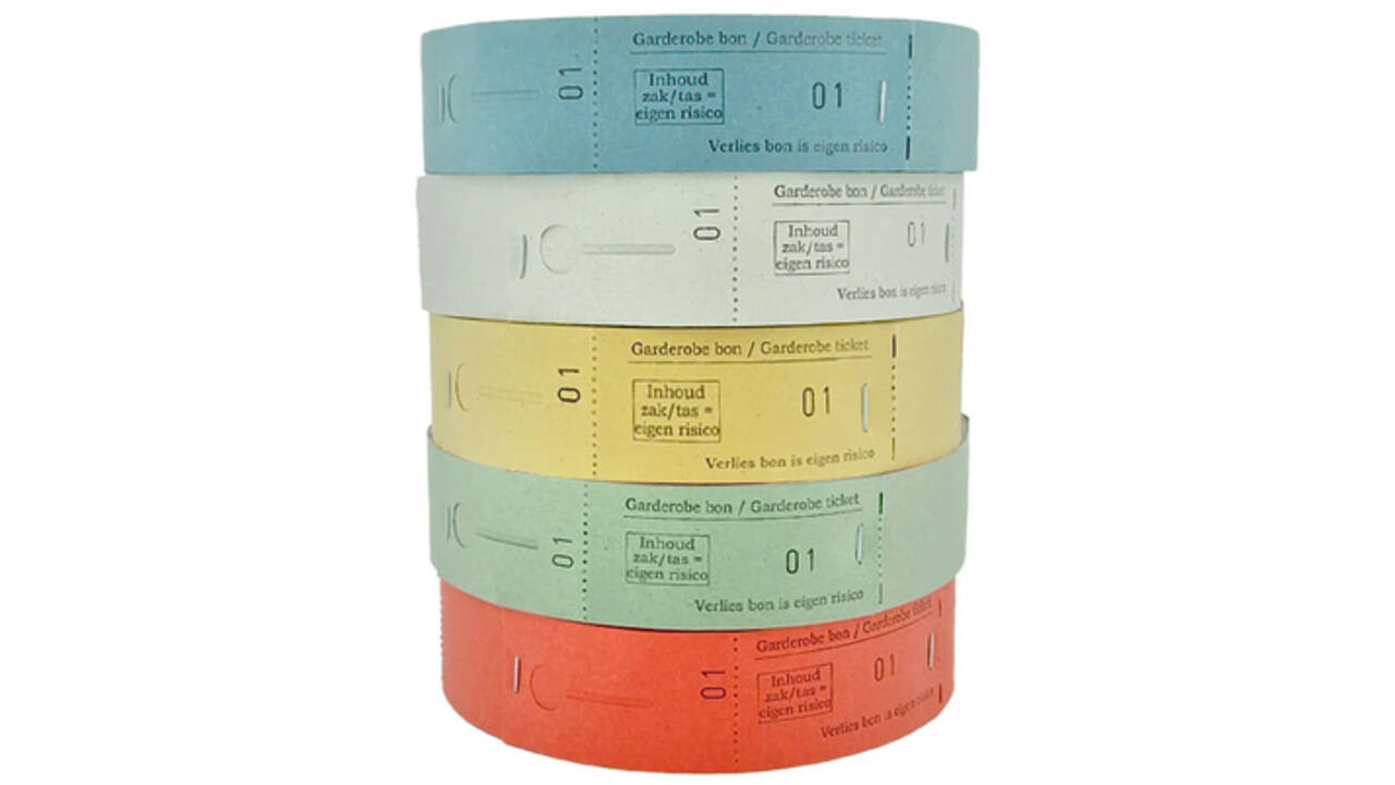 Garderobebonnen Combicraft nummering 2x 1 t/m 500 blauw