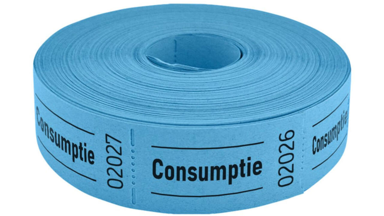 Consumptiebon Combicraft 57x30mm 2-zijdig 2x1000 stuks blauw