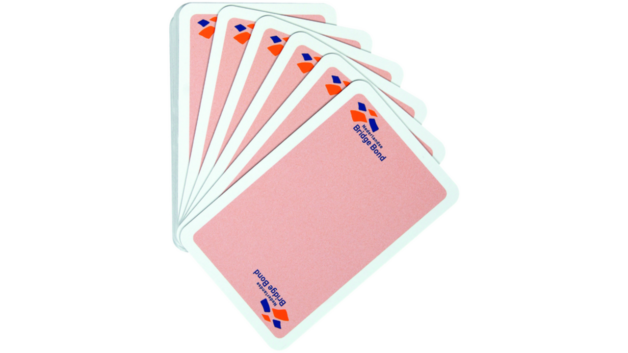 Speelkaarten bridgebond roze