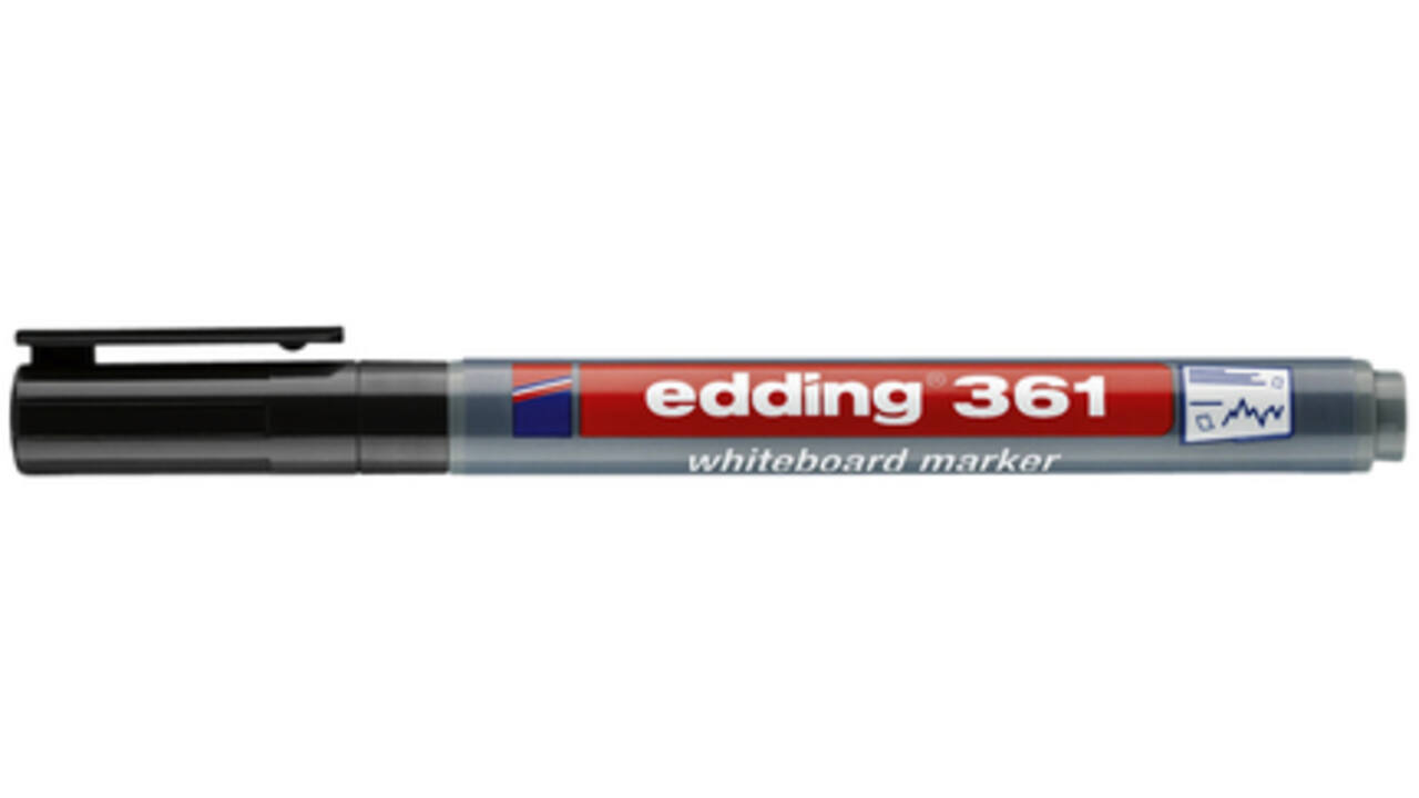 Viltstift edding 361 whiteboard rond 1mm zwart