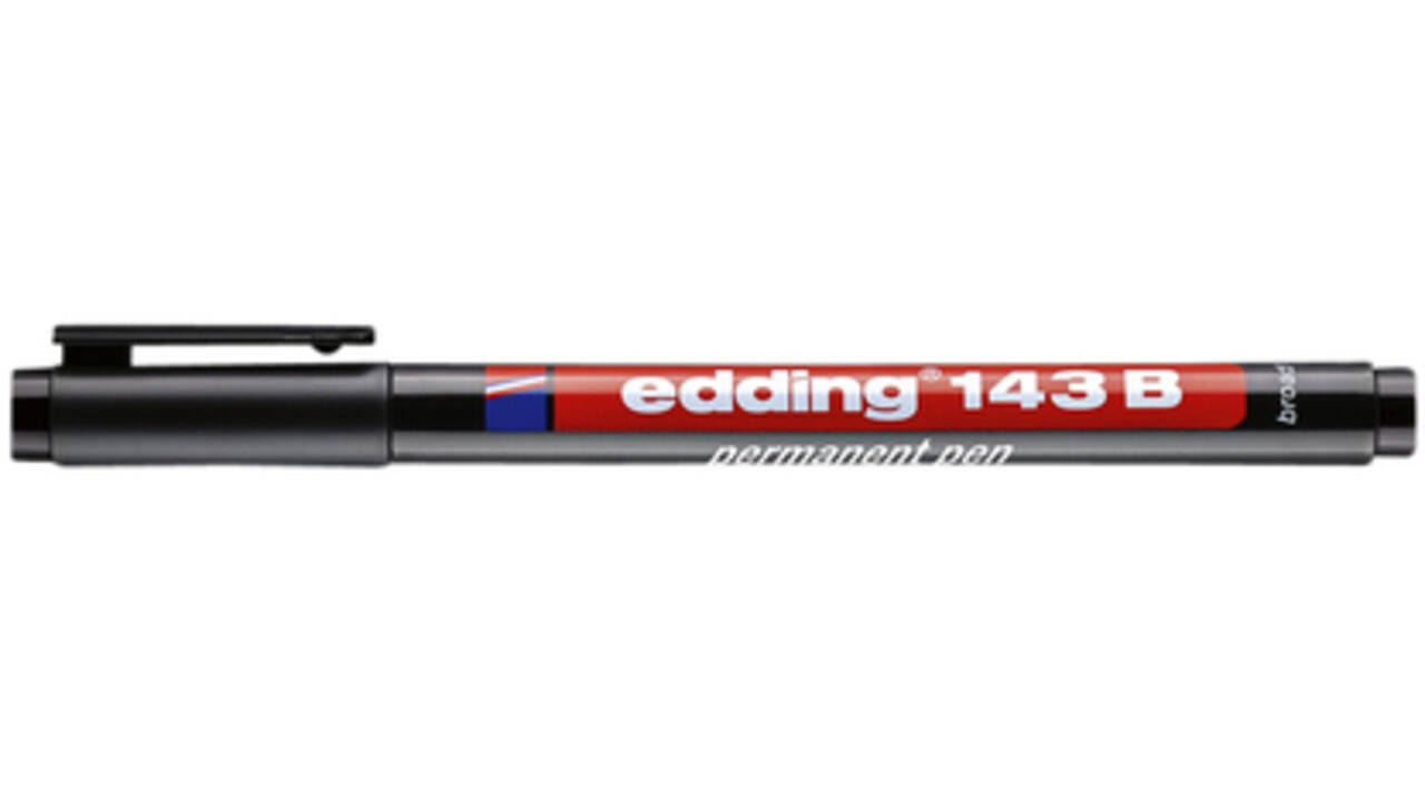 Viltstift edding 143 schuin 1-3mm zwart