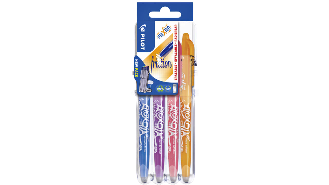 Rollerpen PILOT friXion medium fun assorti Set2Go à 4 stuks