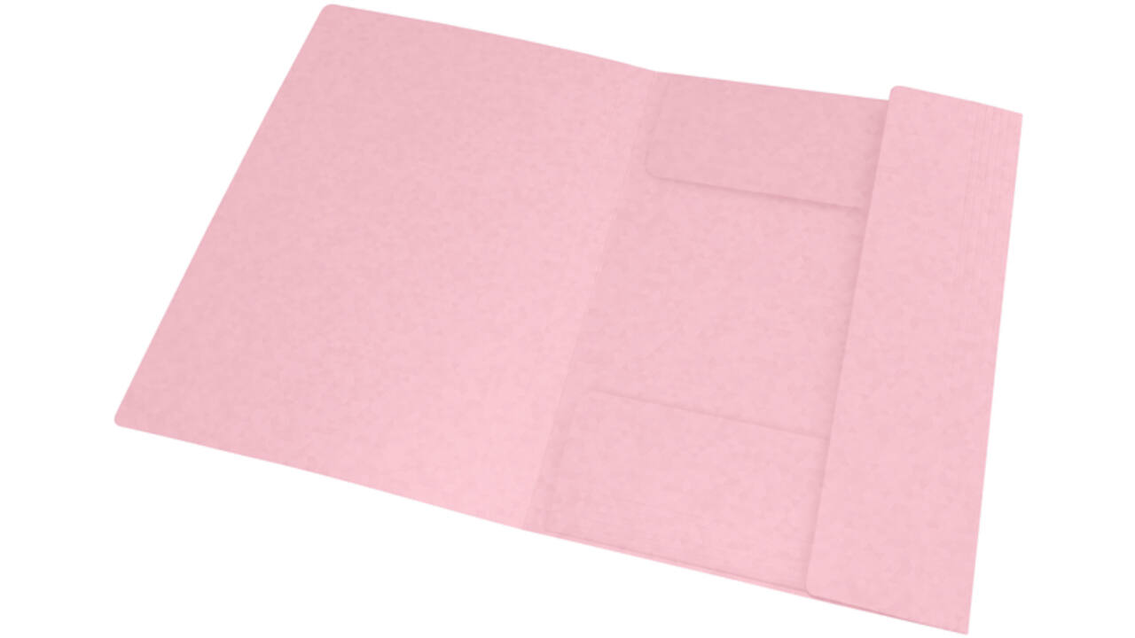 Elastomap Oxford Top File+ A4 3 kleppen 390gr pastel roze