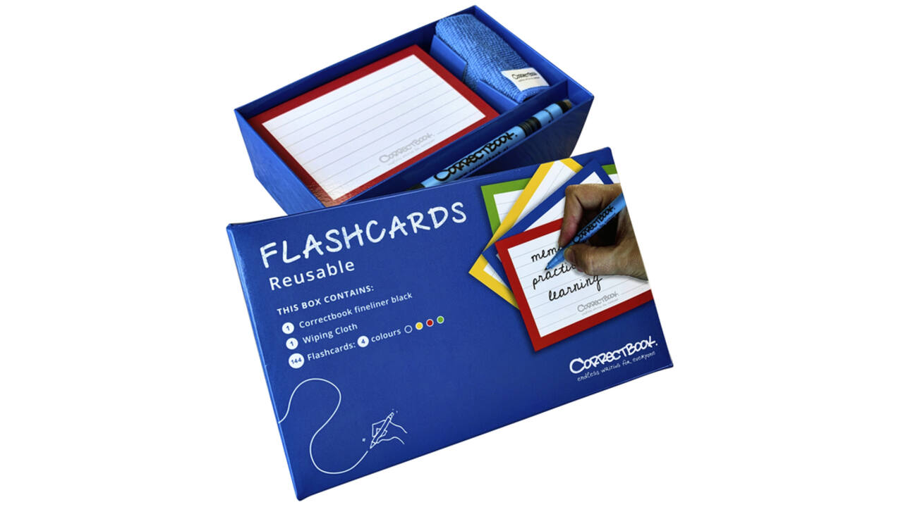 Flashcard Correctbook 75mmx110mm lijn assorti