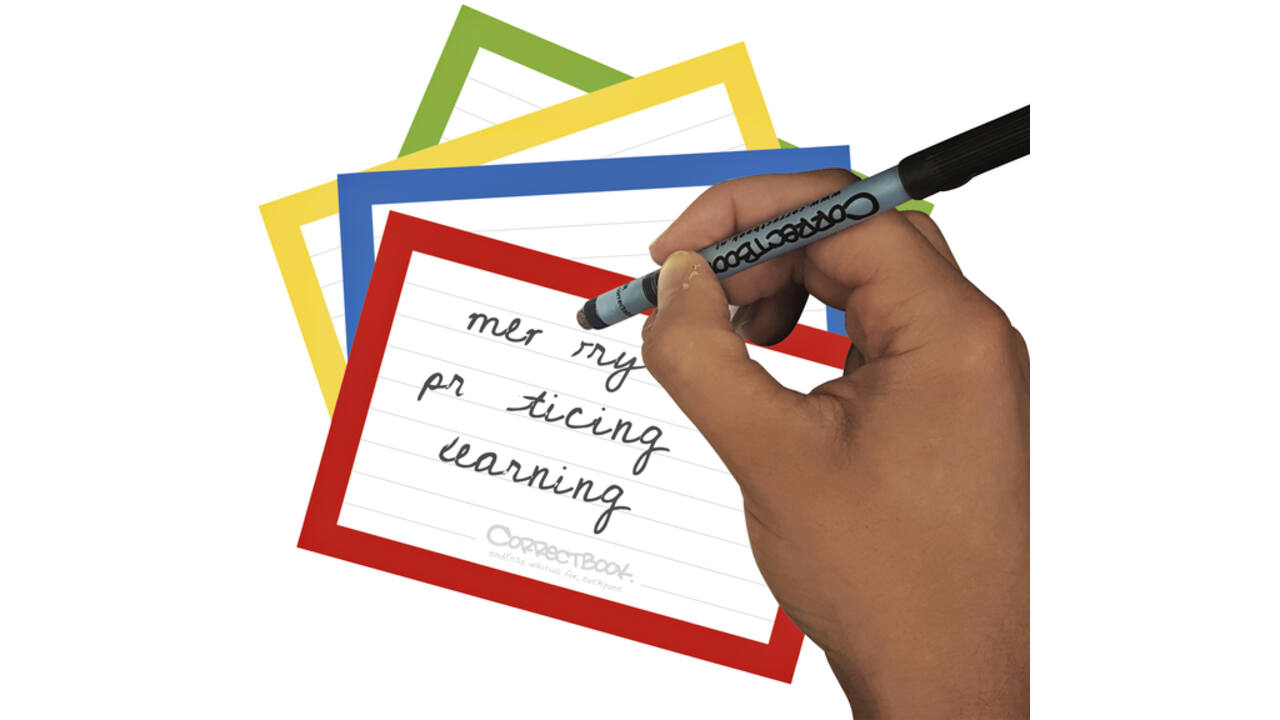 Flashcard Correctbook 75mmx110mm lijn assorti