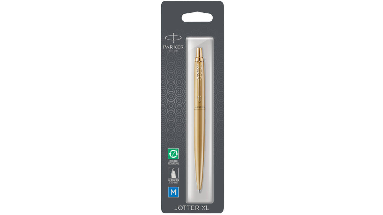 Balpen Parker Jotter XL Monochrome gold medium blister à 1 stuk