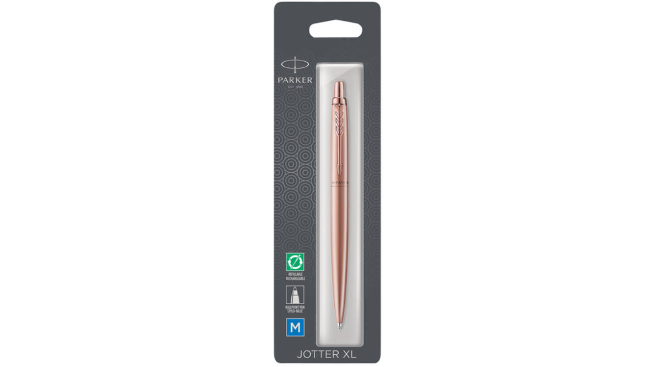Balpen Parker Jotter XL Monochrome pink gold medium blister à 1 stuk